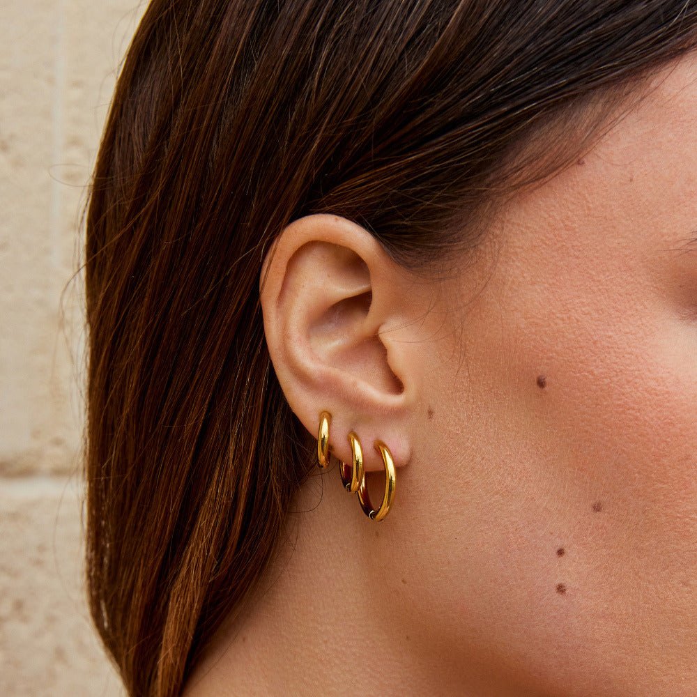 Gold-Tone Trio Mini Hoop Set
