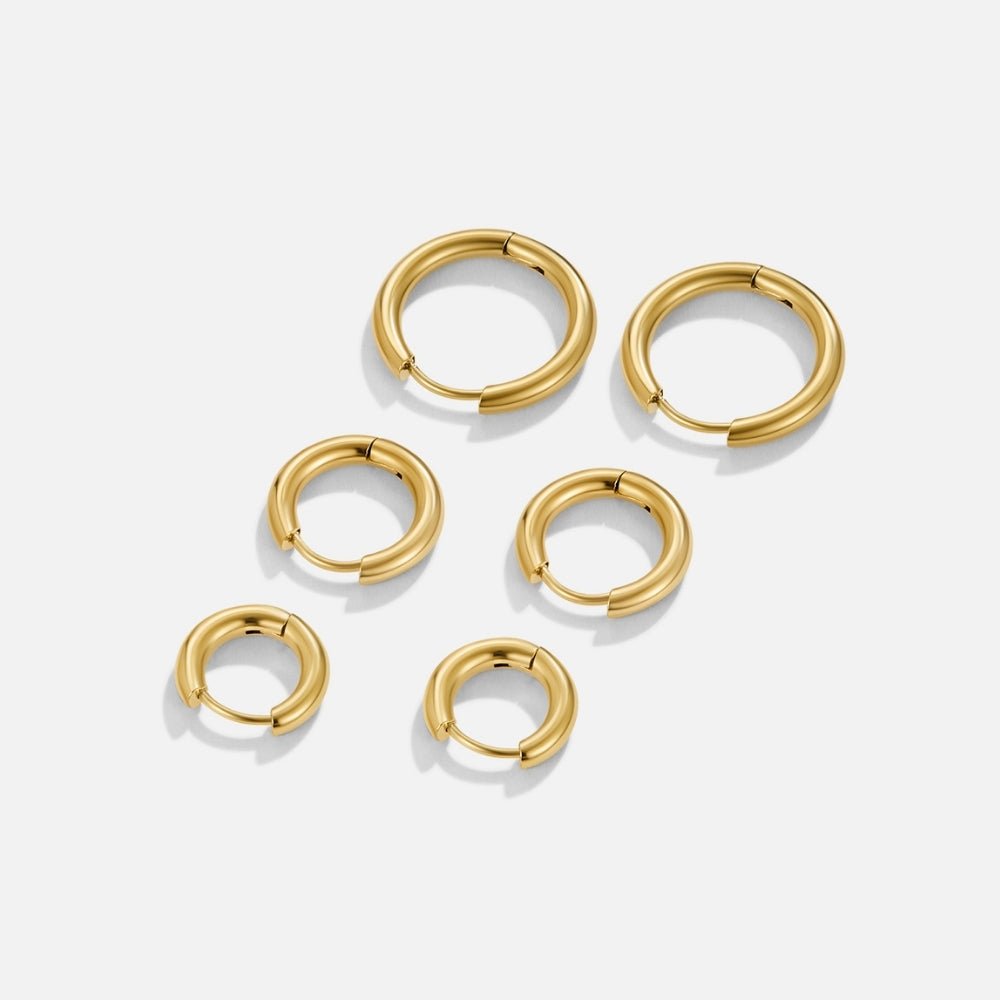 Gold-Tone Trio Mini Hoop Set