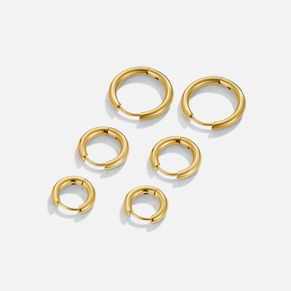 Gold-Tone Trio Mini Hoop Set
