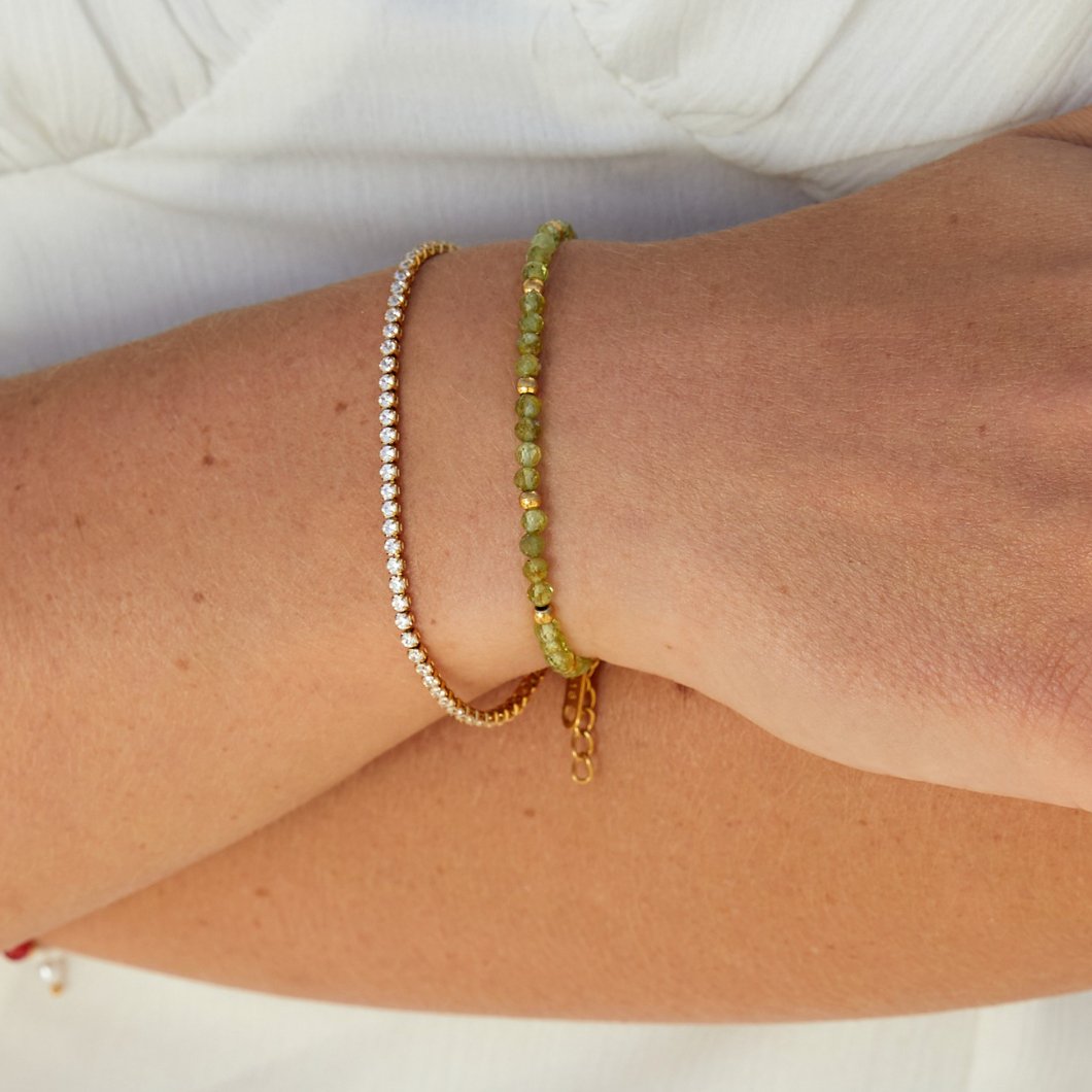Olive Green Bead Bracelet