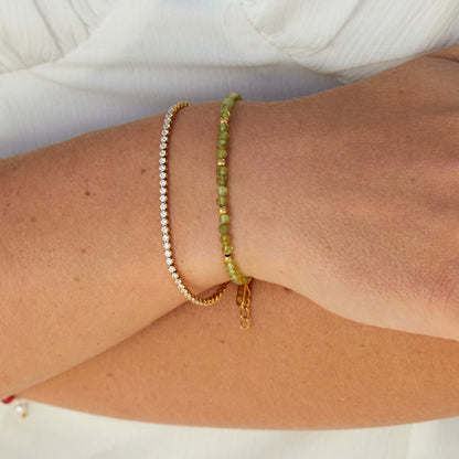 Olive Green Bead Bracelet