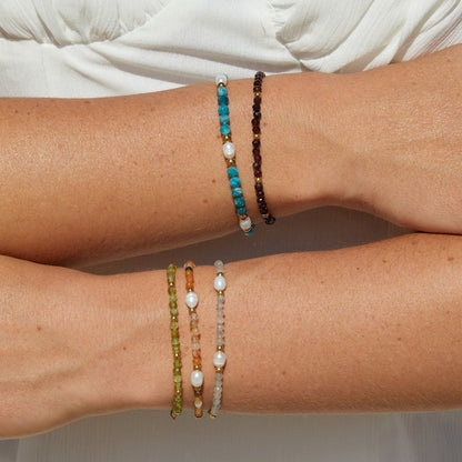 Olive Green Bead Bracelet