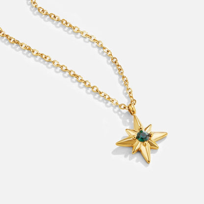 Guiding Star Emerald Green Crystal Necklace