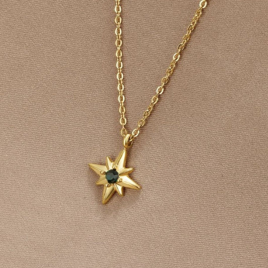 Guiding Star Emerald Green Crystal Necklace