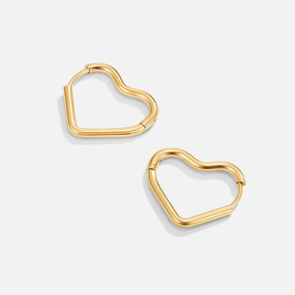 Heart Gold-Tone Hoops