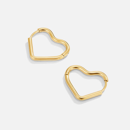 Heart Gold-Tone Hoops
