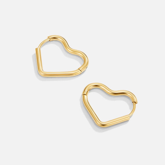 Heart Gold-Tone Hoops