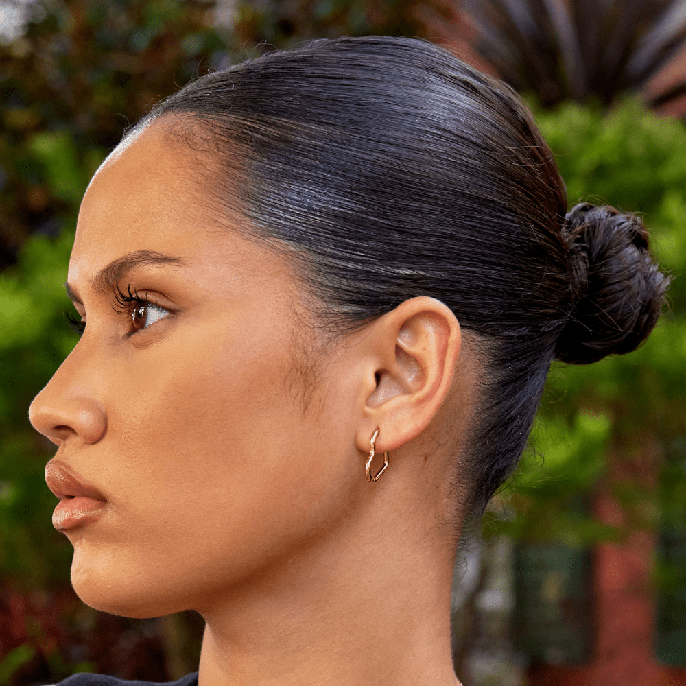 Heart Gold-Tone Hoops