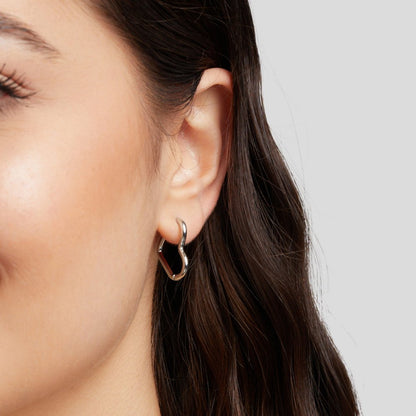 Heart Silver-Tone Hoops