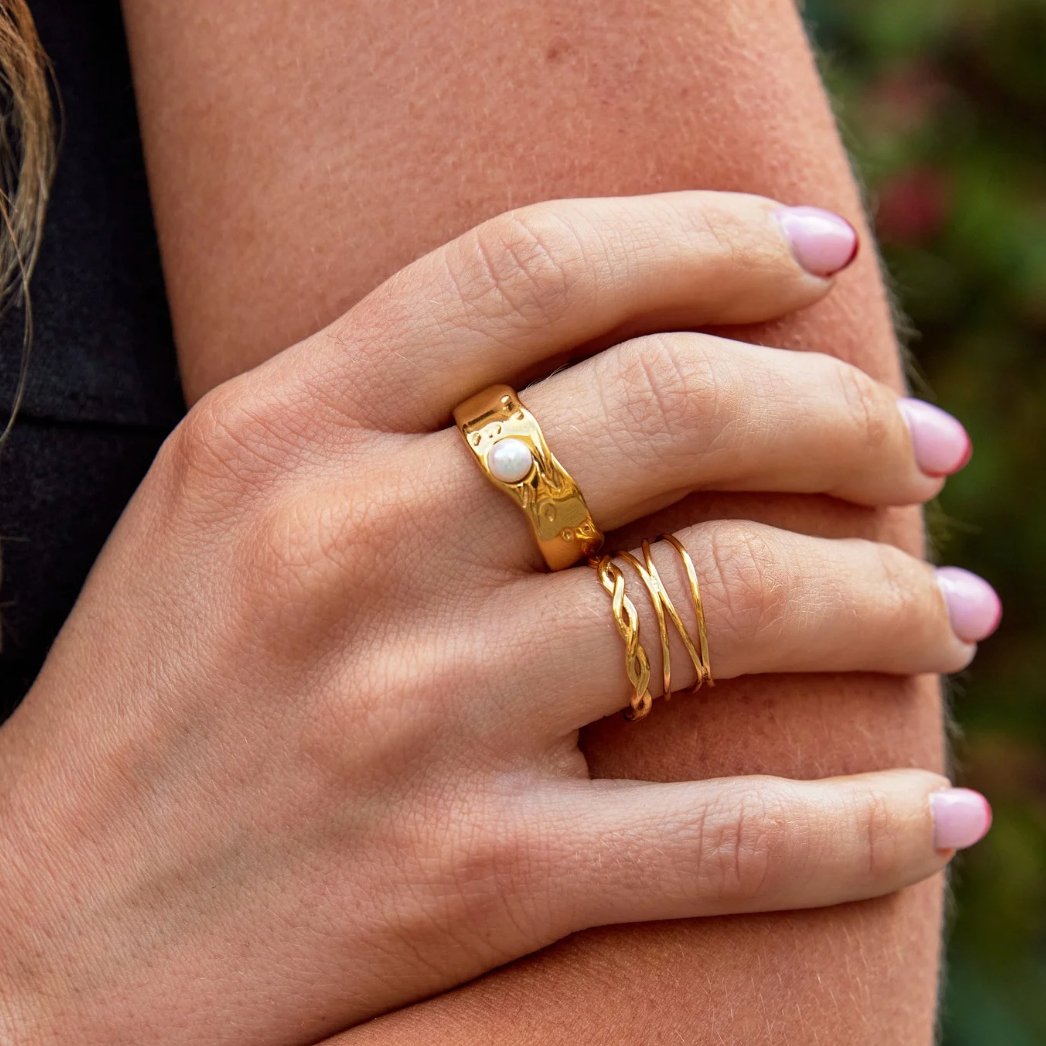 Infinity Gold-Tone Twist Ring