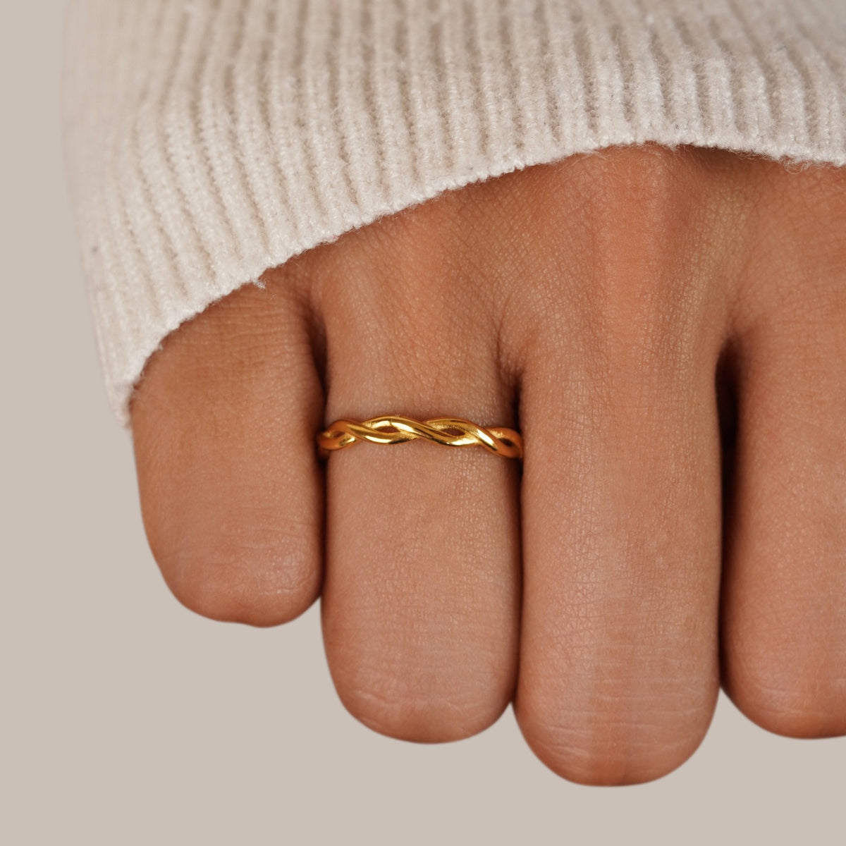 Infinity Gold-Tone Twist Ring