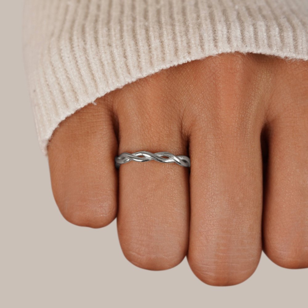 Infinity Silver-Tone Twist Ring