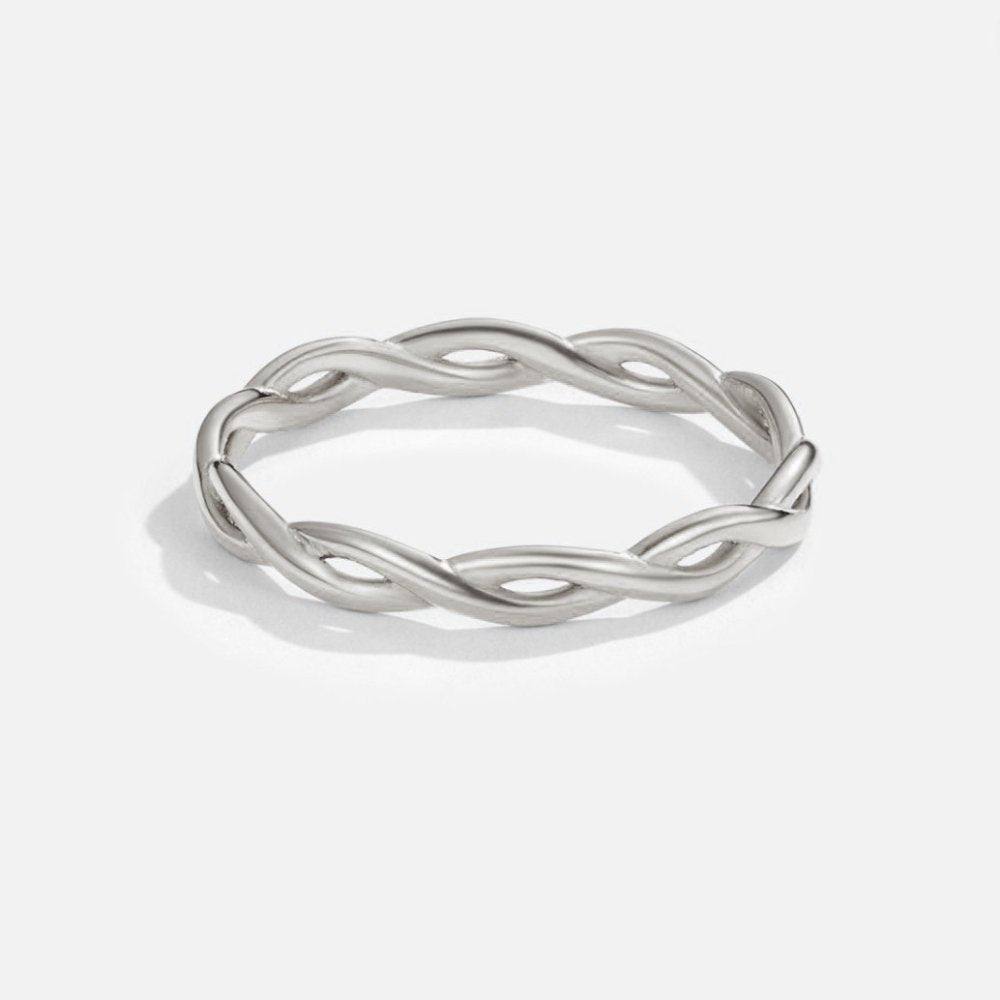 Infinity Silver-Tone Twist Ring