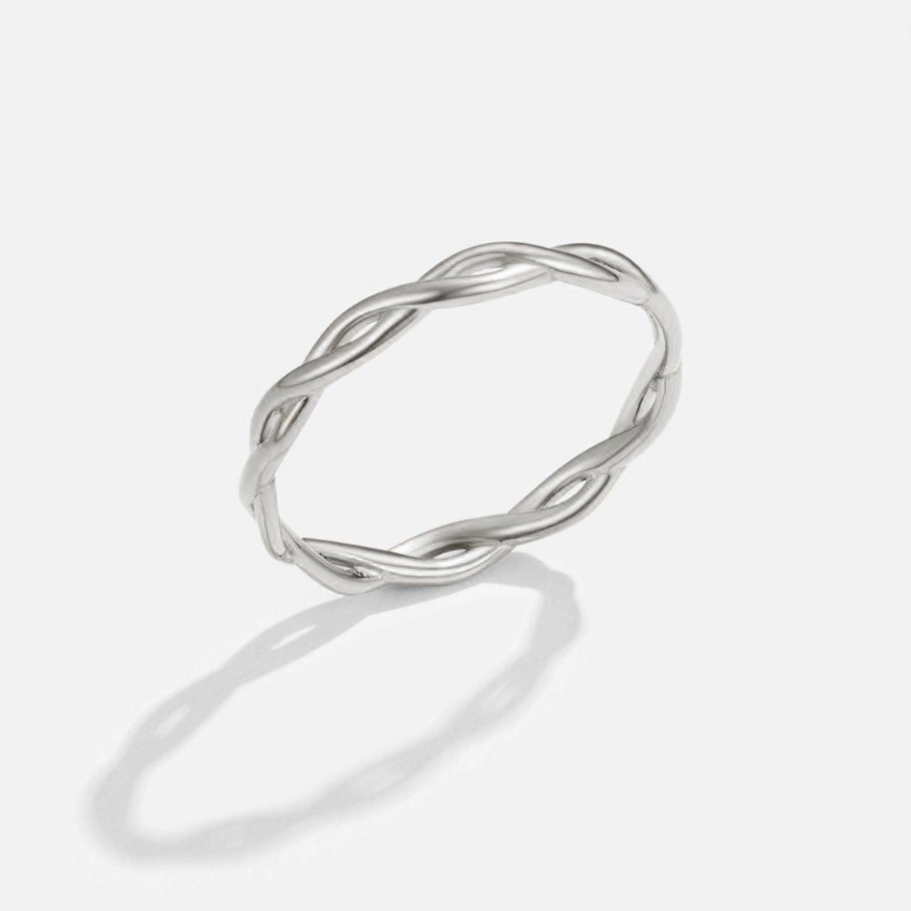Infinity Silver-Tone Twist Ring