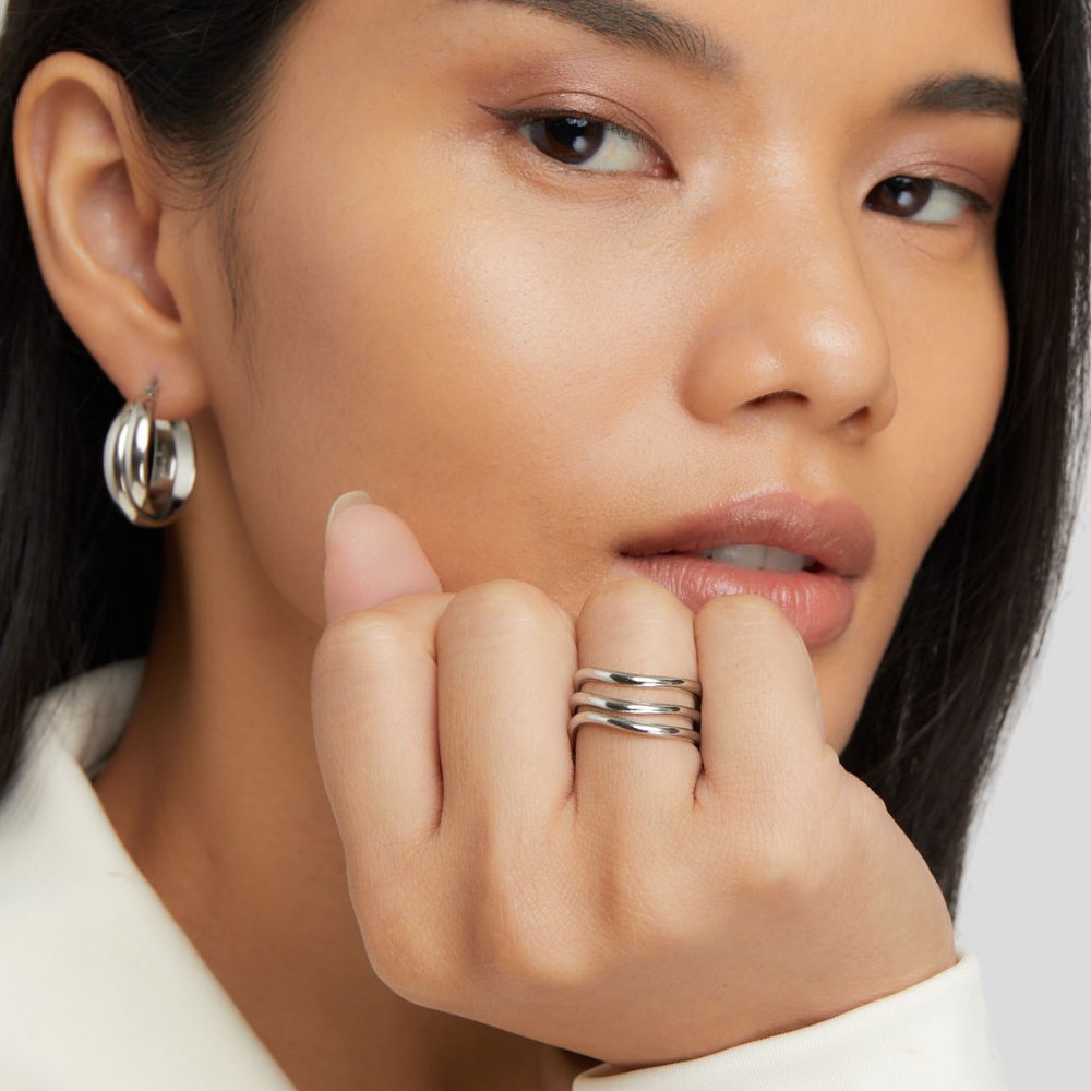 Kiya Layered Silver-Tone Ring