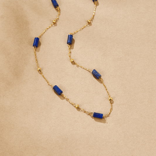 Lapis Blue Bead Necklace