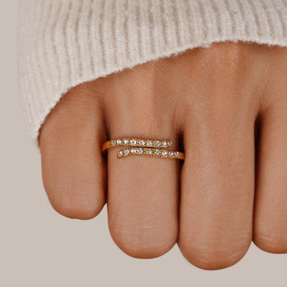 Layered Gold-Tone & Crystal Wrap Ring