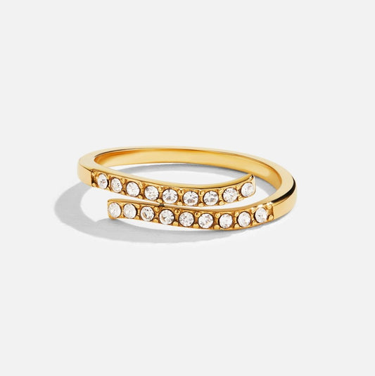 Layered Gold-Tone & Crystal Wrap Ring