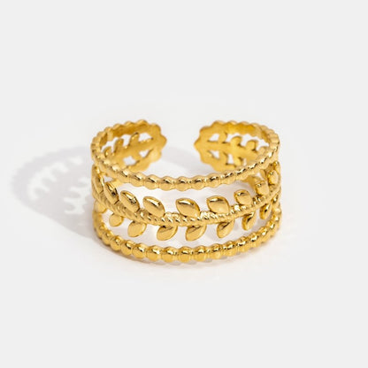 Marissa Layered Gold-Tone Leaf Ring