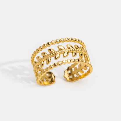 Marissa Layered Gold-Tone Leaf Ring