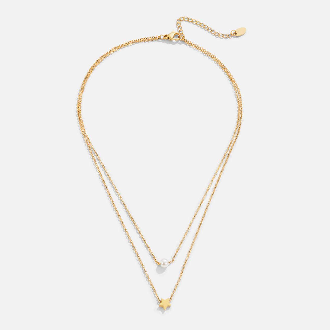 Layered Gold-Tone Star & Pearl Necklace