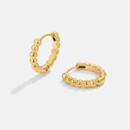 Leona Gold-Tone Bead Hoop Earrings