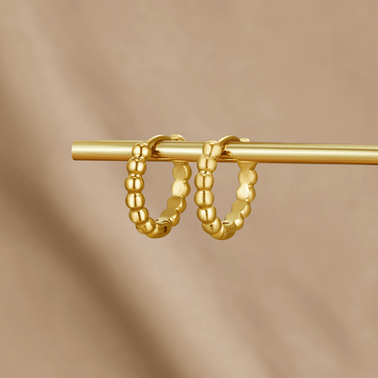 Leona Gold-Tone Bead Hoop Earrings