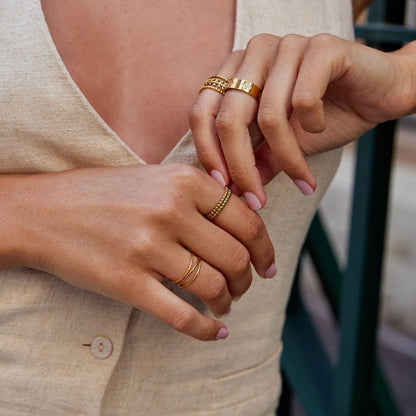 Leona Gold-Tone Bead Ring