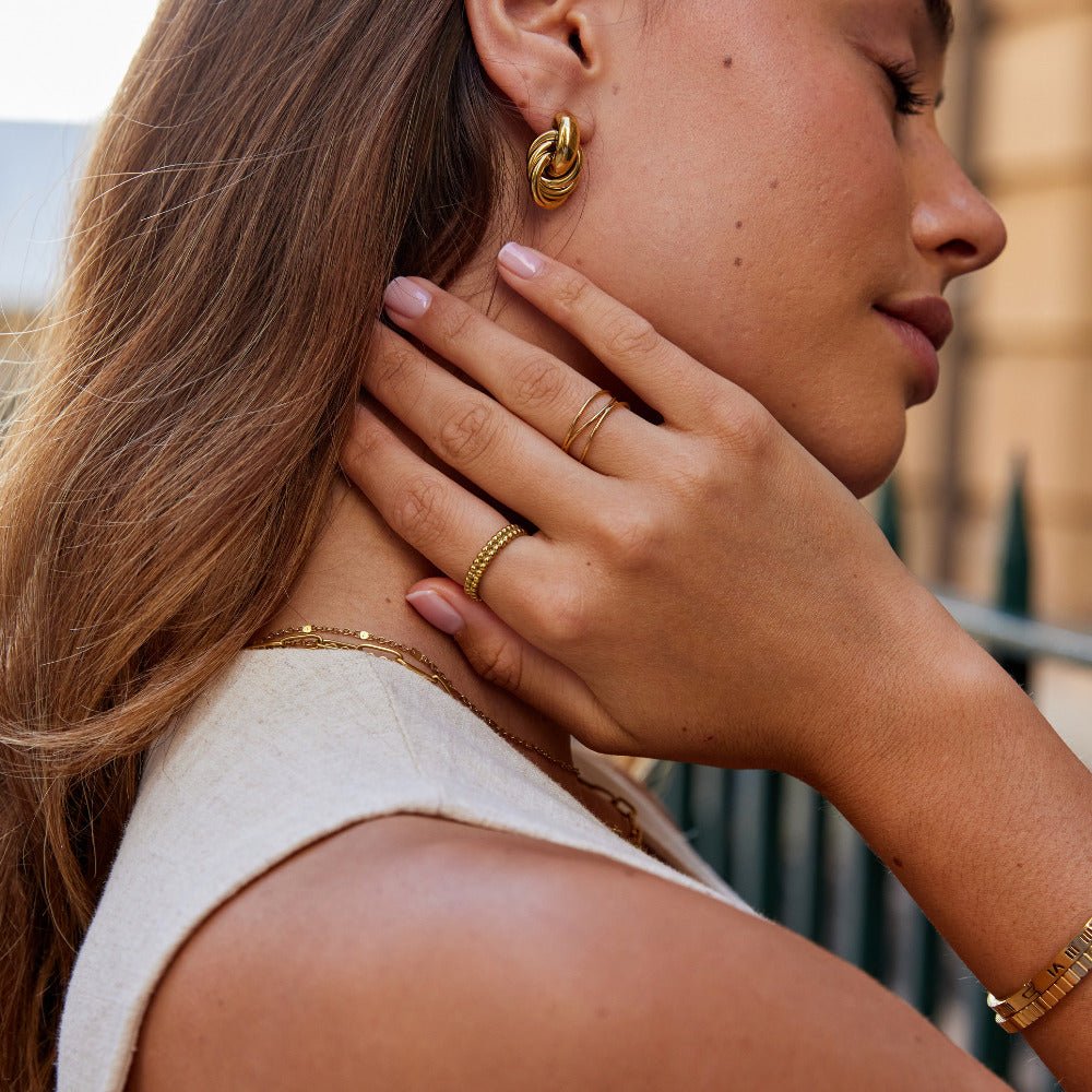 Leona Gold-Tone Bead Ring