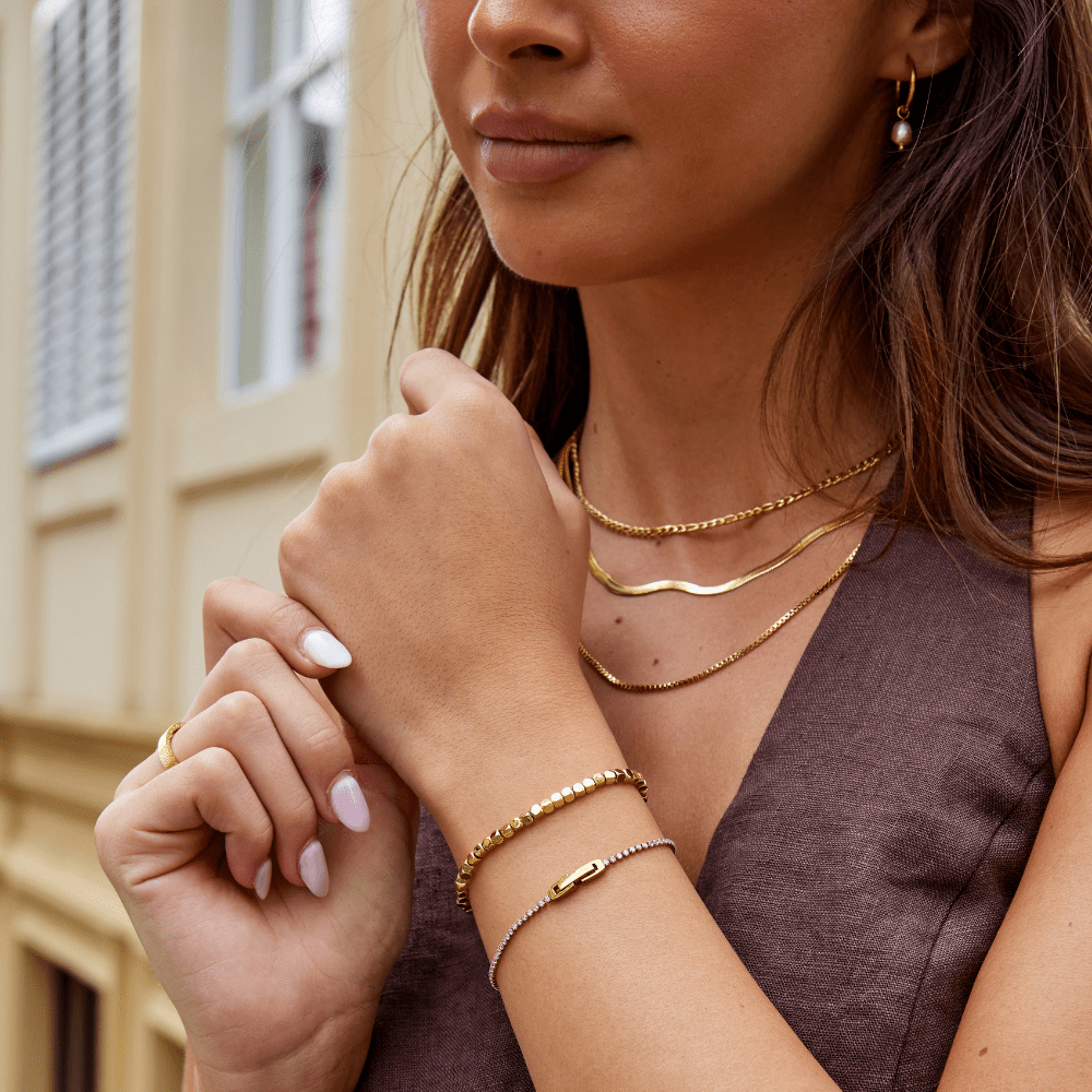 Lexi Gold-Tone Cube Bracelet