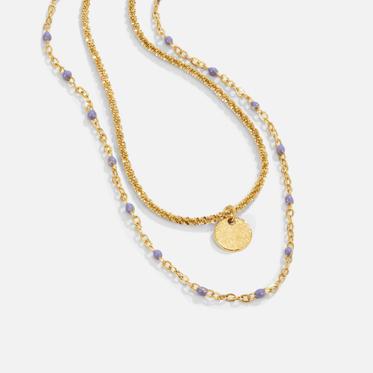 Lia Layered Gold-Tone Coin Bead Necklace