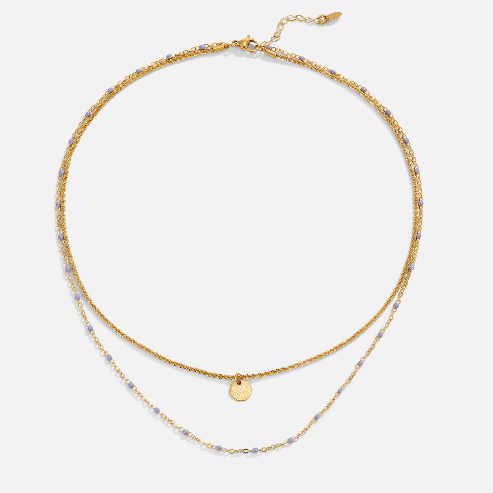Lia Layered Gold-Tone Coin Bead Necklace
