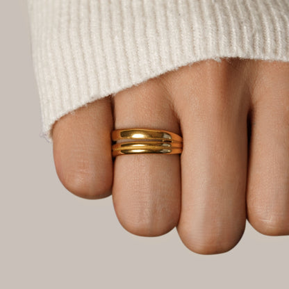 Lia Layered Gold-Tone Ring