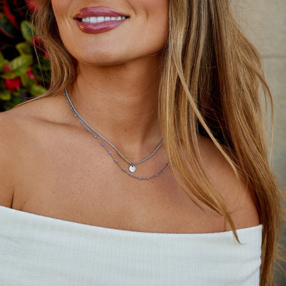 Lia Layered Silver-Tone Coin Bead Necklace