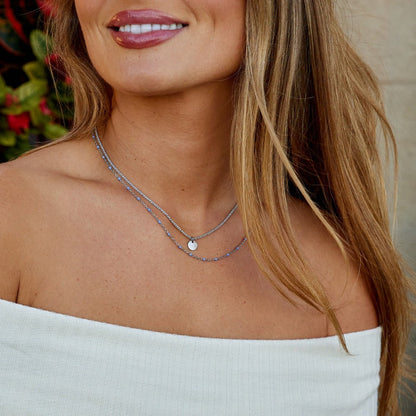 Lia Layered Silver-Tone Coin Bead Necklace