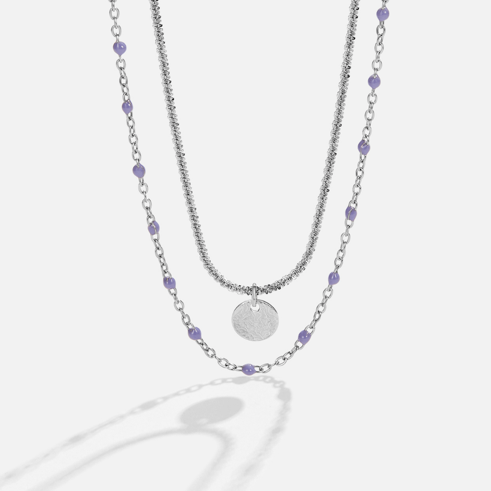 Lia Layered Silver-Tone Coin Bead Necklace