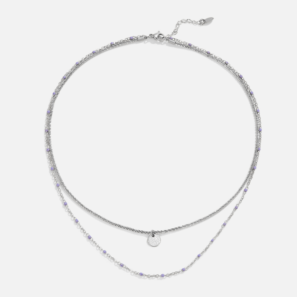 Lia Layered Silver-Tone Coin Bead Necklace