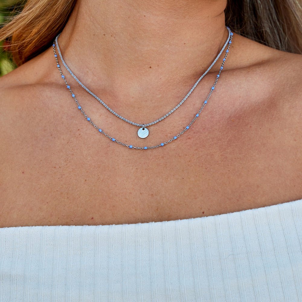 Lia Layered Silver-Tone Coin Bead Necklace