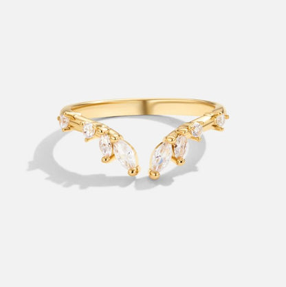 Lily Crystal Gold-Tone Vine Ring