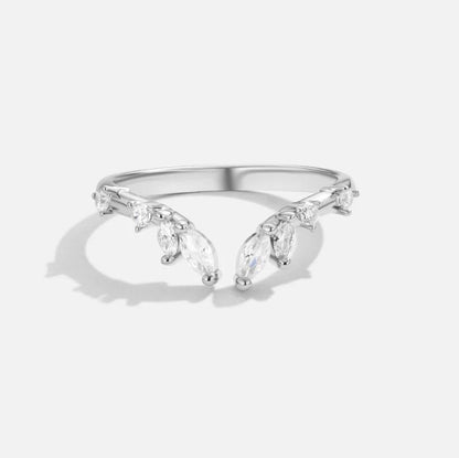 Lily Crystal Silver-Tone Vine Ring