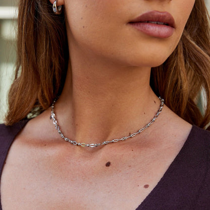 Link Chain Silver-Tone Necklace