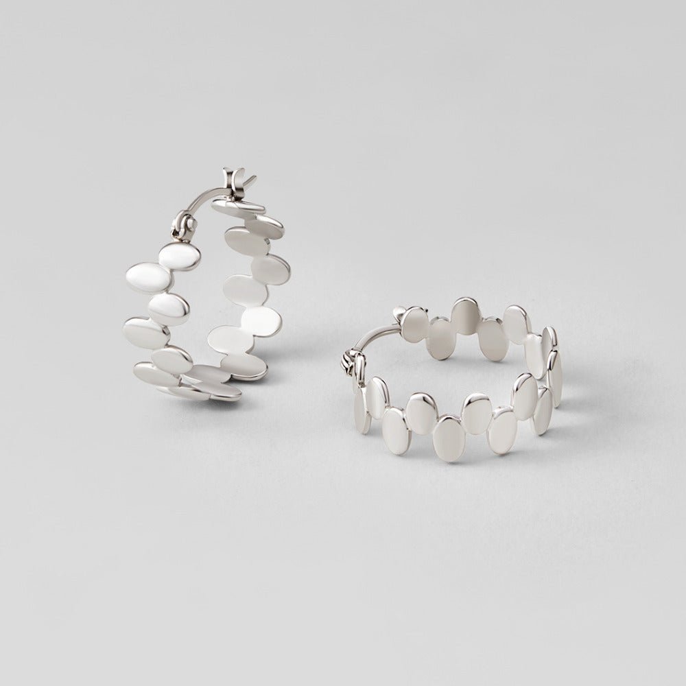 Monet Silver-Tone Link Hoop Earrings