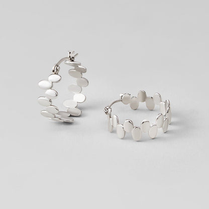 Monet Silver-Tone Link Hoop Earrings