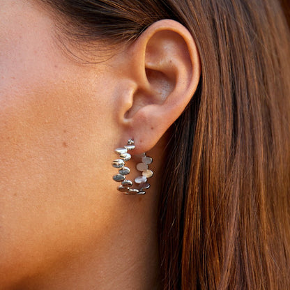 Monet Silver-Tone Link Hoop Earrings
