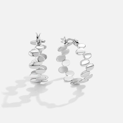 Monet Silver-Tone Link Hoop Earrings