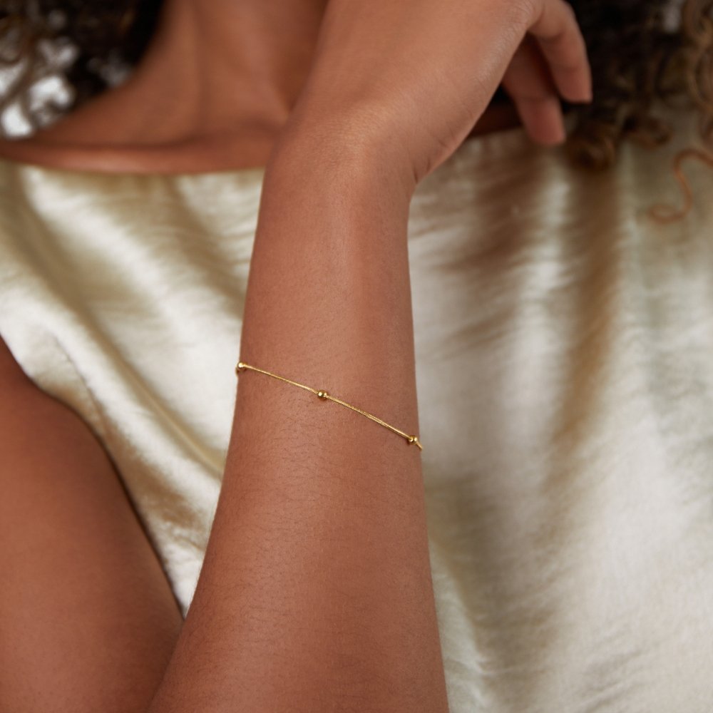 Luna Gold-Tone Bead Bracelet