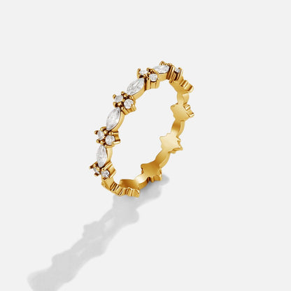 Luxe Crystal Gold-Tone Ring