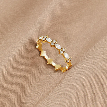 Luxe Crystal Gold-Tone Ring
