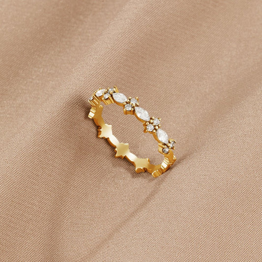 Luxe Crystal Gold-Tone Ring
