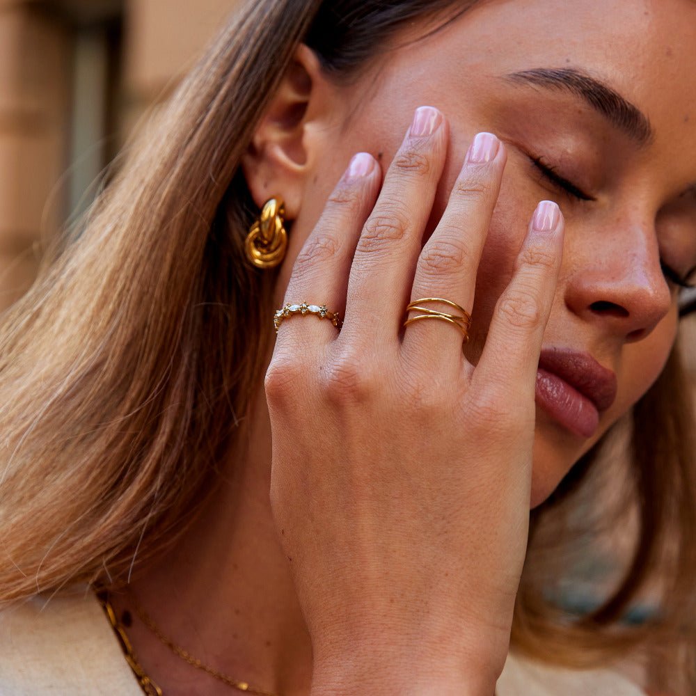 Luxe Crystal Gold-Tone Ring